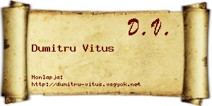 Dumitru Vitus névjegykártya